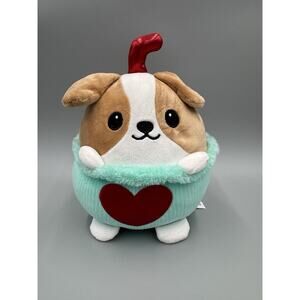 Cuddle Crew Stuffed Animal Plush Dog In Cupcake W/ Heart 8”